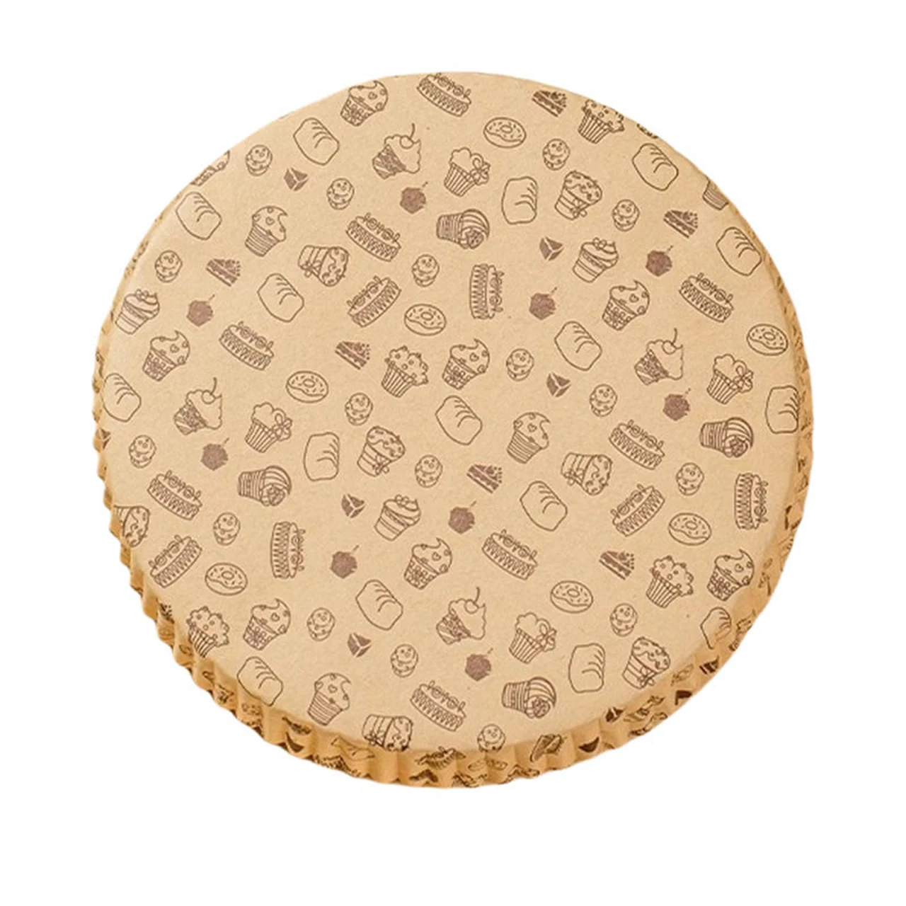 Fond imprimé d'un plateau à pizza rond en papier.