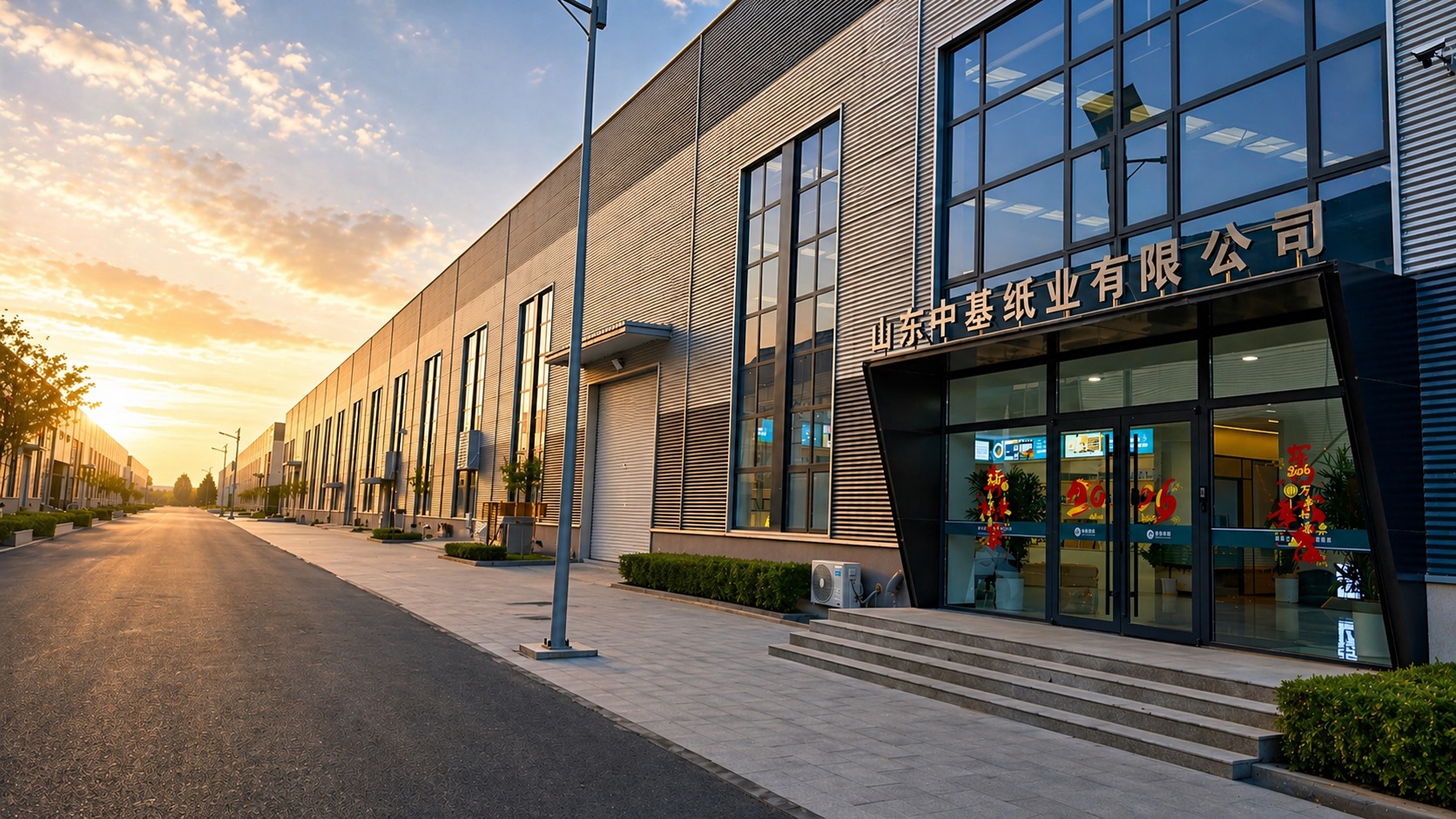 Front gate of Zhongji Paper factory in Weifang