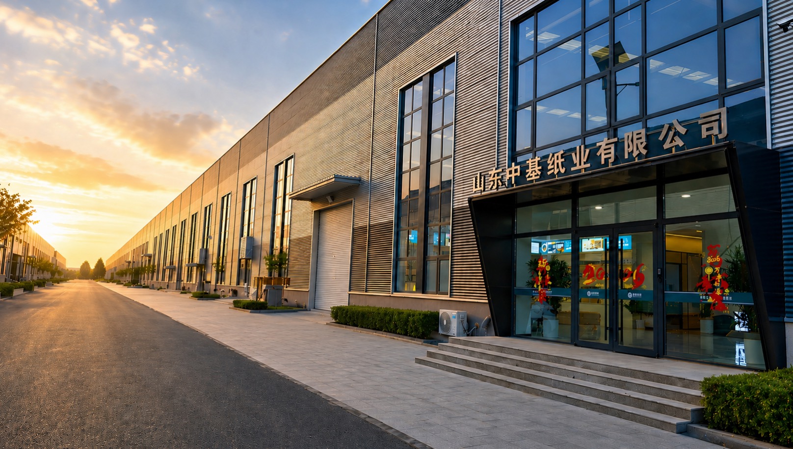 Zhongji Paper factory exterior in Weifang Shandong China
